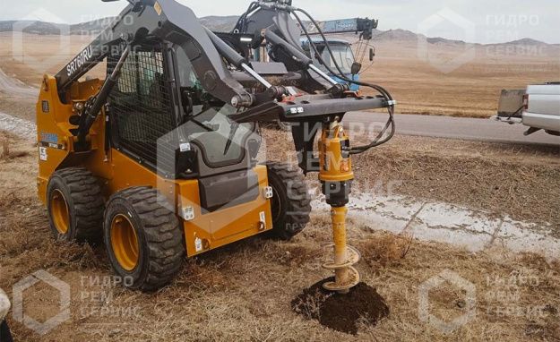 Гидробур Delta RD5 на мини-погрузчик